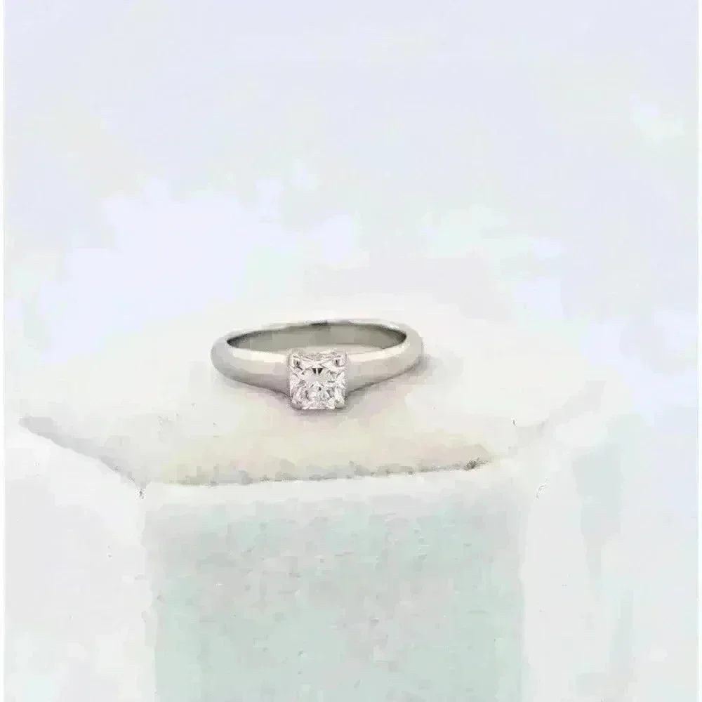 Tiffany & Co Platinum Lucida © .36ct Diamond Engagement Ring Discontinued Size 3 - Picture 5 of 15